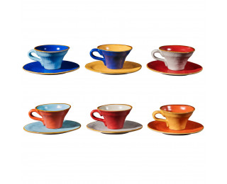 obrázek barevné hrnky na kávu s podšálkem